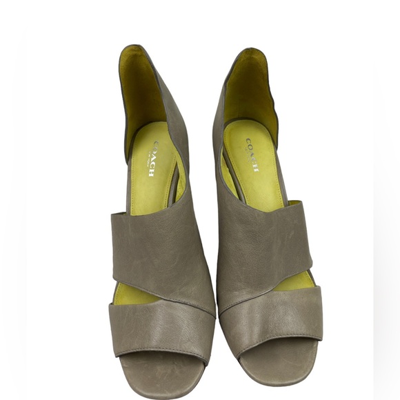 Coach | Manhattan Genuine Leather Grey Stiletto Sandal Size 9 - Picture 3 of 8